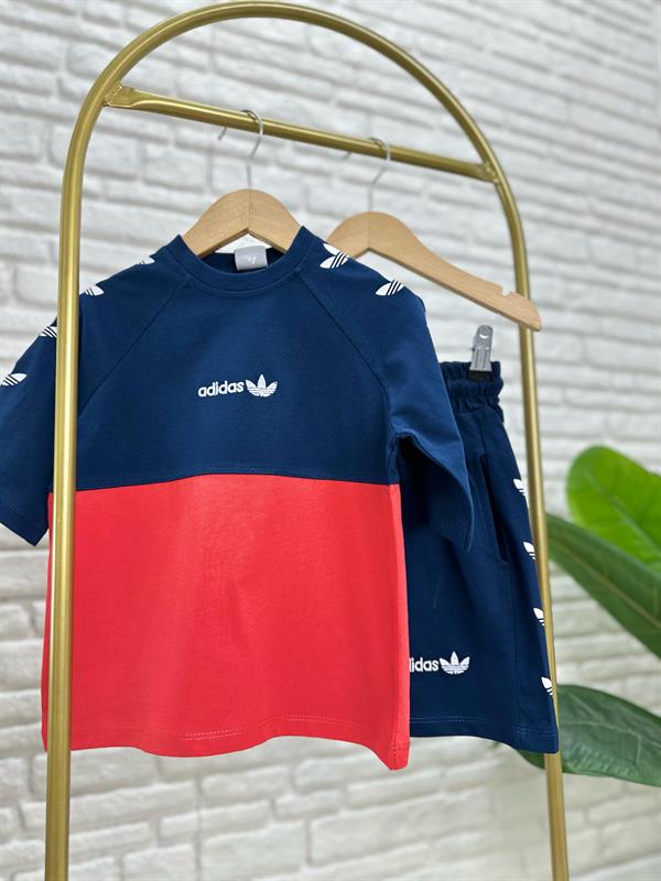 Erkek Çocuk Laci Kırmızı Adids Şortlu Takım