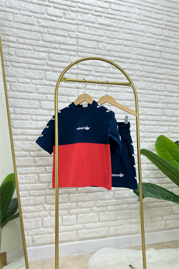 Erkek Çocuk Laci Kırmızı Adids Şortlu Takım