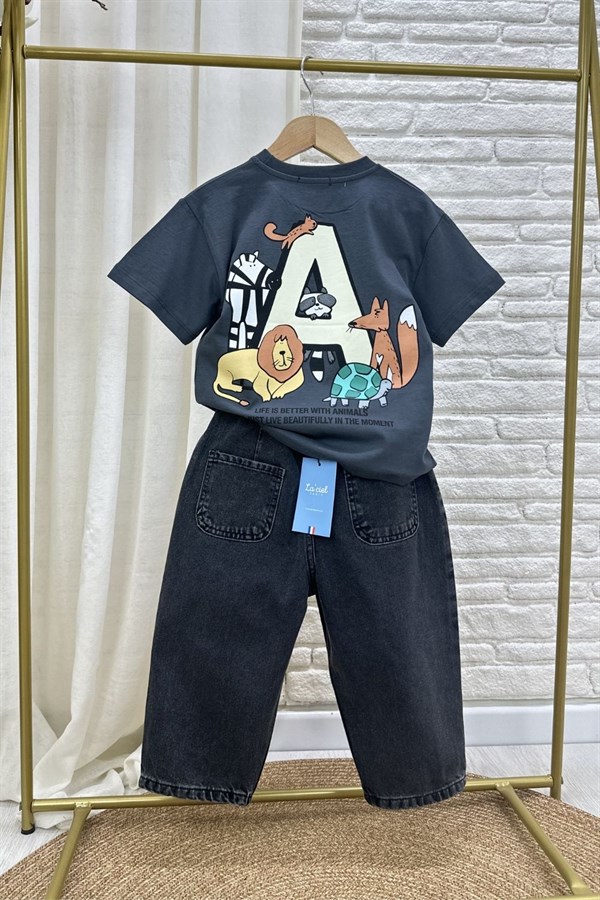 Erkek Çocuk Laciel  Animal Anrasit Tshirt