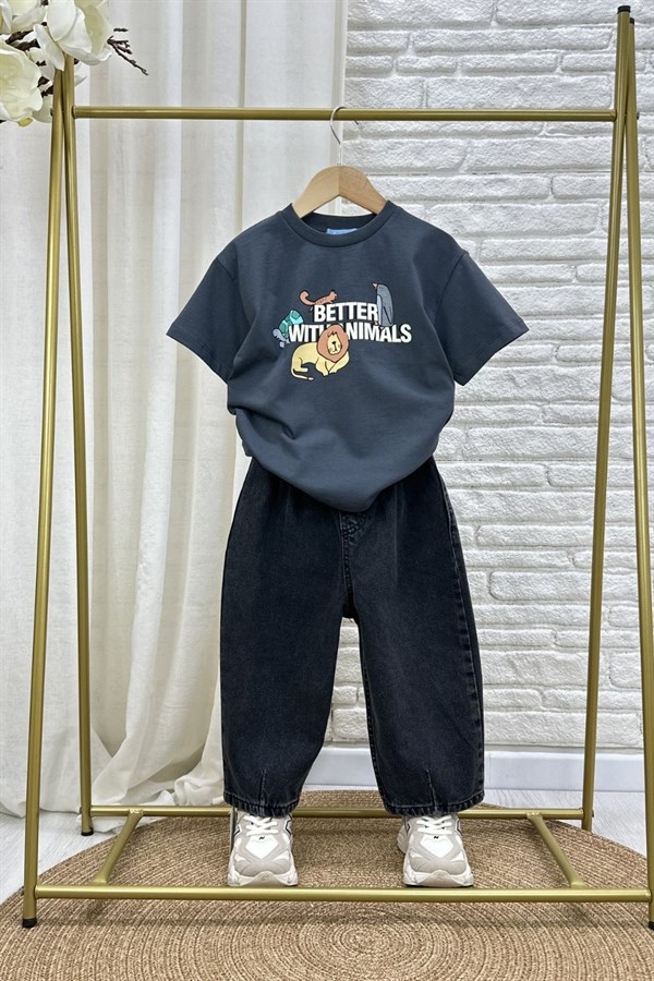 Erkek Çocuk Laciel  Animal Anrasit Tshirt