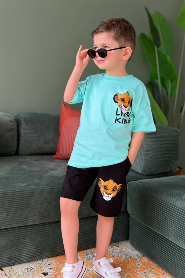 Erkek Çocuk Lion King Turkuaz Şortu Takım