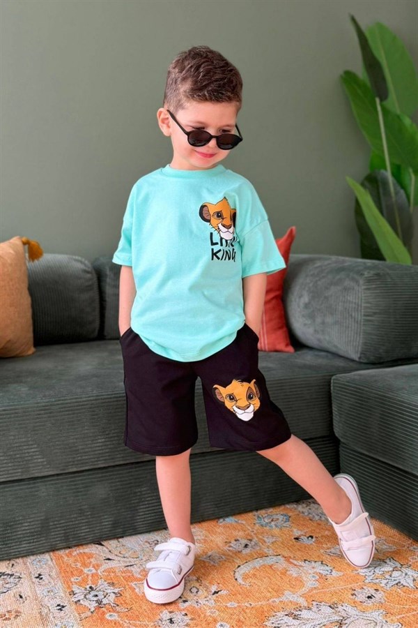 Erkek Çocuk Lion King Turkuaz Şortu Takım