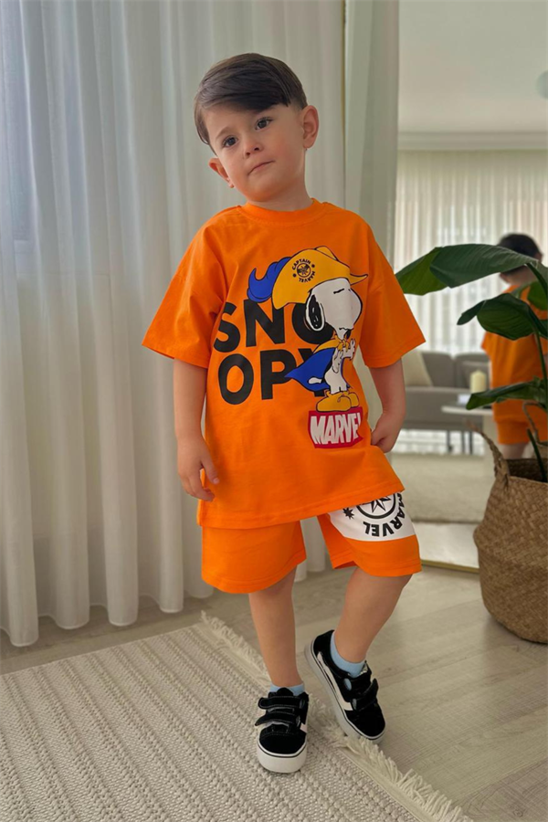 Erkek Çocuk Marvel Snopy Şortlu Takım 
