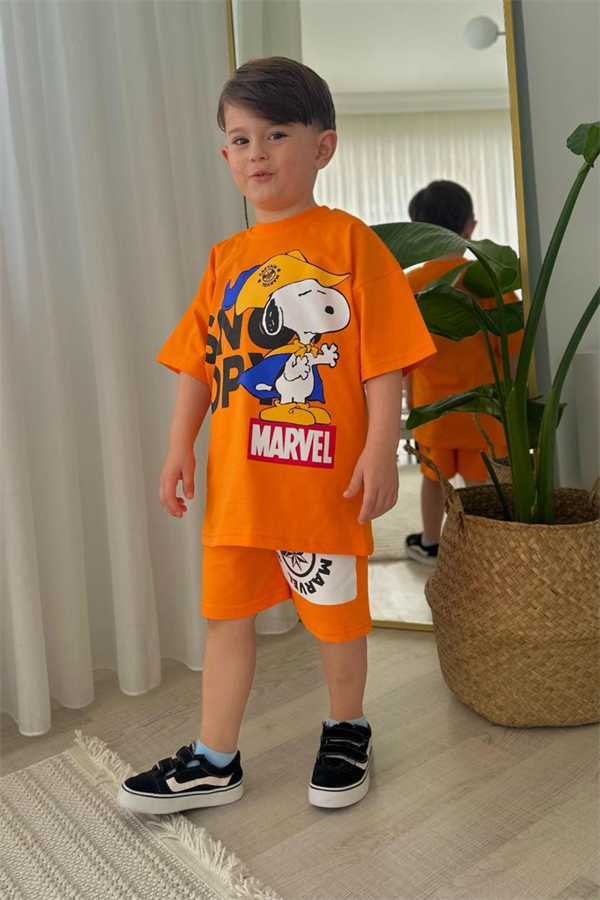 Erkek Çocuk Marvel Snopy Şortlu Takım 
