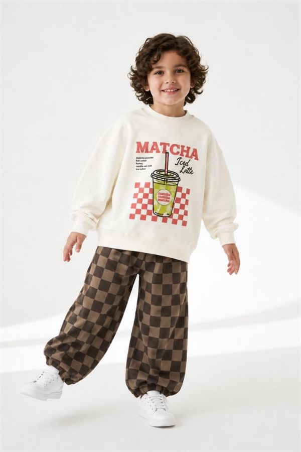 Erkek Çocuk Matcha Gabardin Pantolon Takım