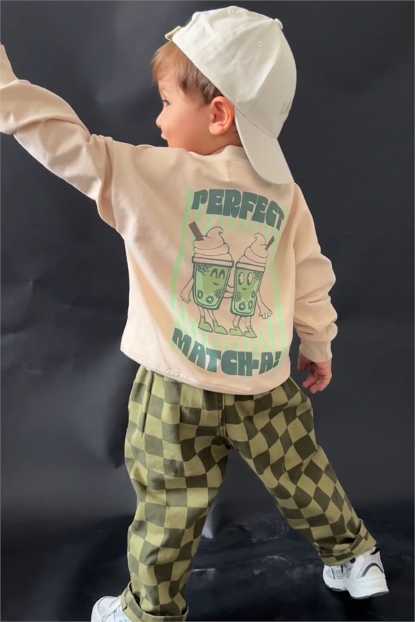 Erkek Çocuk Matcha Gabardin  Perfect Takım