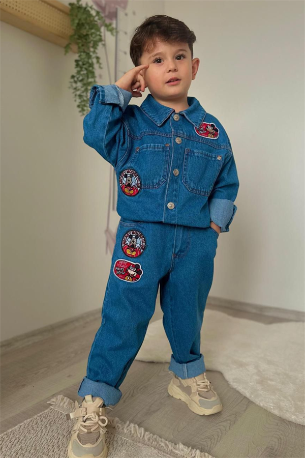 Erkek Çocuk Mickey Denim Kot Takım