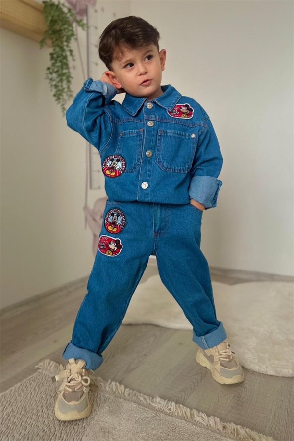Erkek Çocuk Mickey Denim Kot Takım