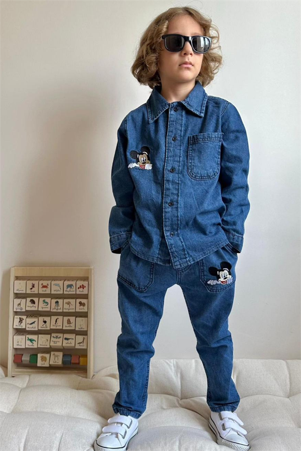 Erkek Çocuk Mickey Denim Takım
