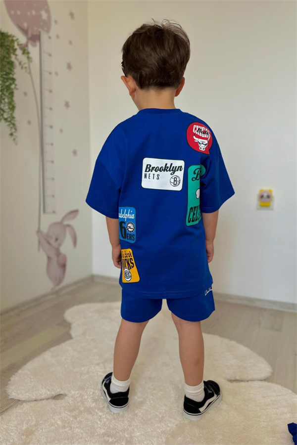 Erkek Çocuk Ny Saks Şortlu Takım