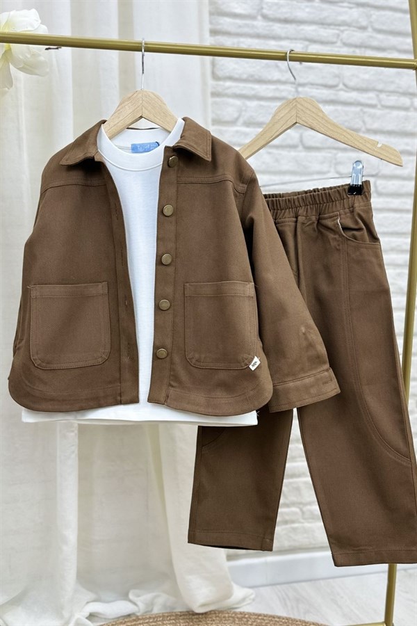 Erkek Çocuk Özel Seri Ceket Kahve Takım