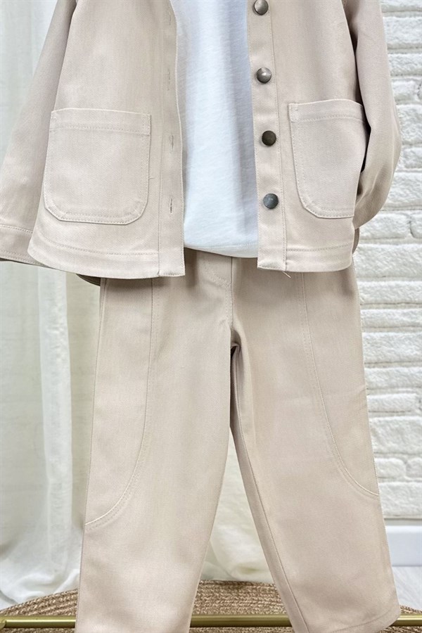 Erkek Çocuk Özel Seri Ceket Krem Takım