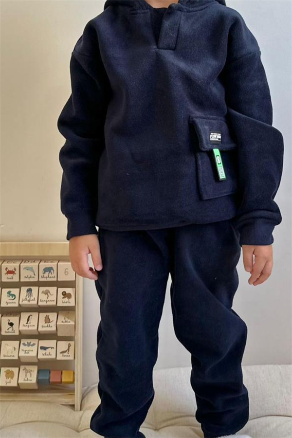 Erkek Çocuk Polarlı Kapüşonlu Laci Takım