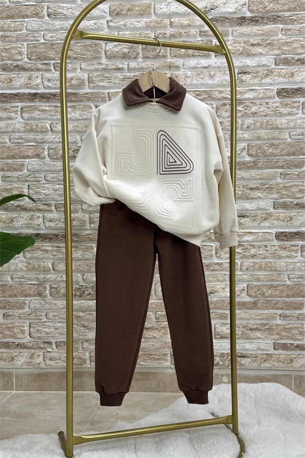 Erkek Çocuk Polo Yaka Kabartma Baskı Takım