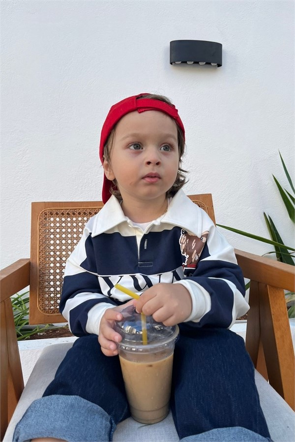 Erkek Çocuk Polo Yaka Teddy Denim Takım