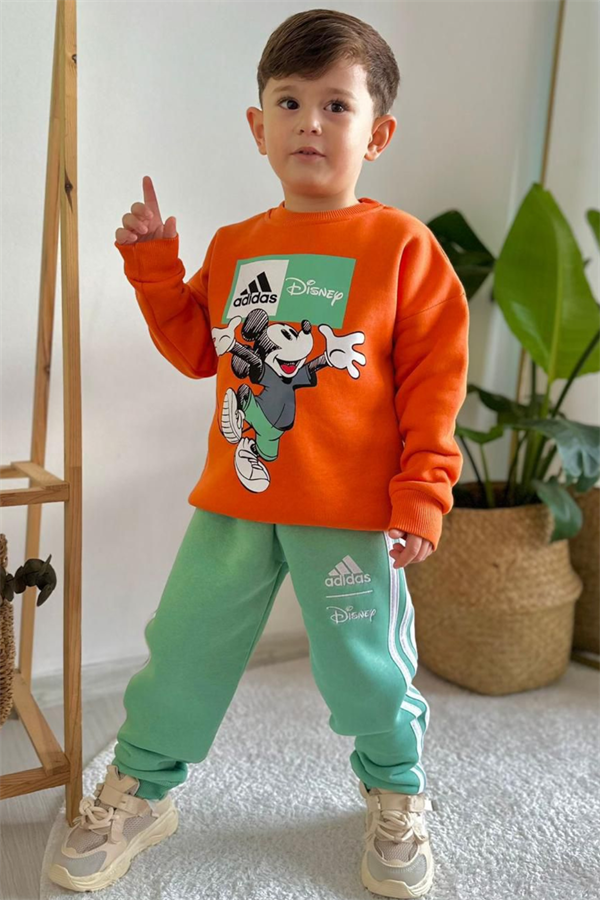 Erkek Çocuk Şardonlu Adids Oranj Yeşil Takım