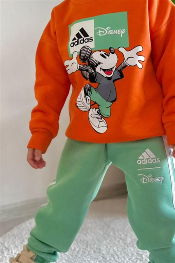 Erkek Çocuk Şardonlu Adids Oranj Yeşil Takım