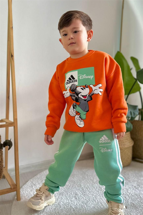 Erkek Çocuk Şardonlu Adids Oranj Yeşil Takım