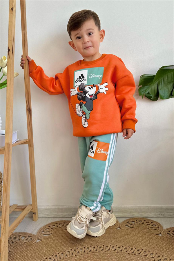 Erkek Çocuk Şardonlu Adids Turuncu Mavi Takım