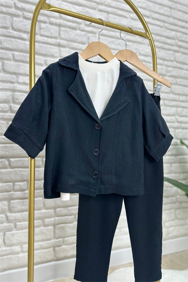 Erkek Çocuk Siyah Ceketli Takım