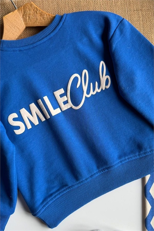 Erkek Çocuk Smile Baskı Saks Takım