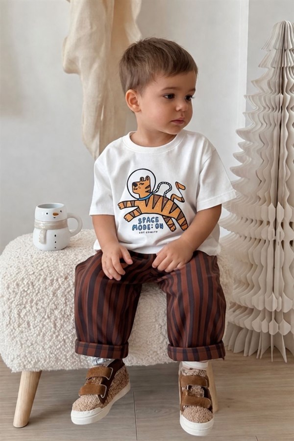 Erkek Çocuk Space Baskılı İkili Takım