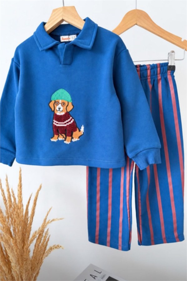 Erkek Çocuk Teddy Polo Yaka 3 İplik Takım