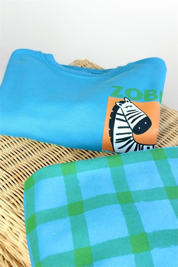 Erkek Çocuk Zebra Mavi Takım