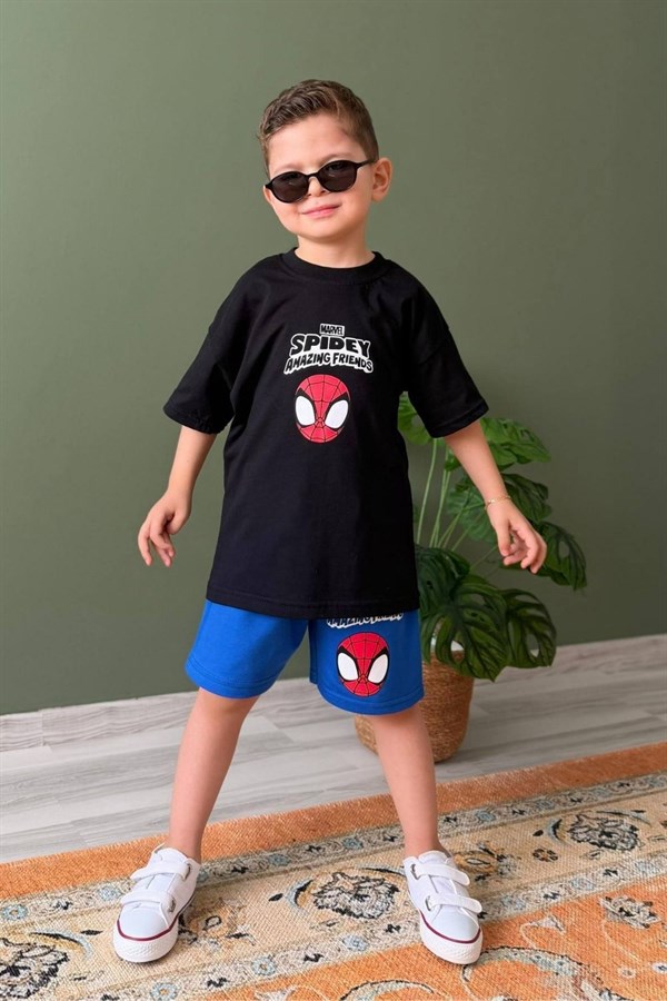 Erkek Spiderman Laci Şortlu Takım