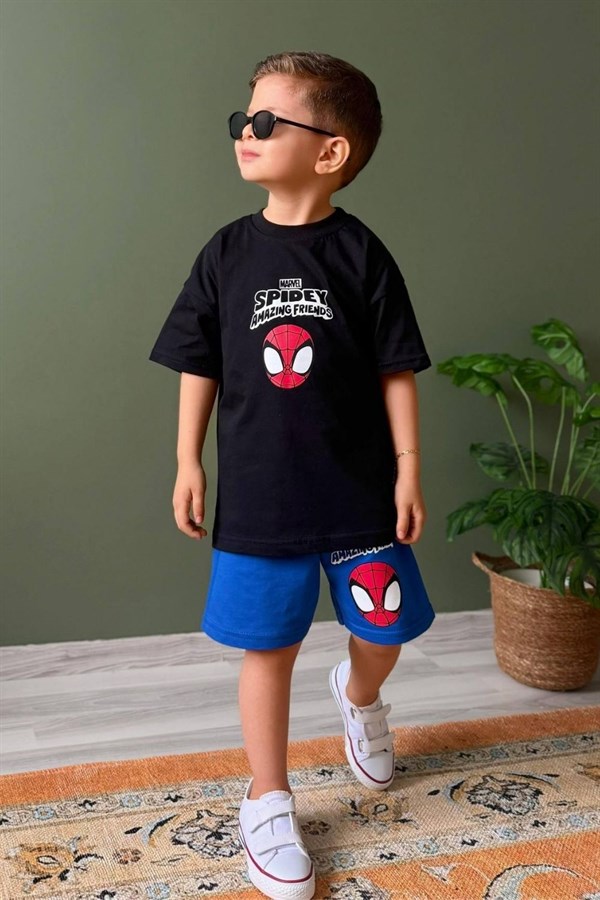Erkek Spiderman Laci Şortlu Takım
