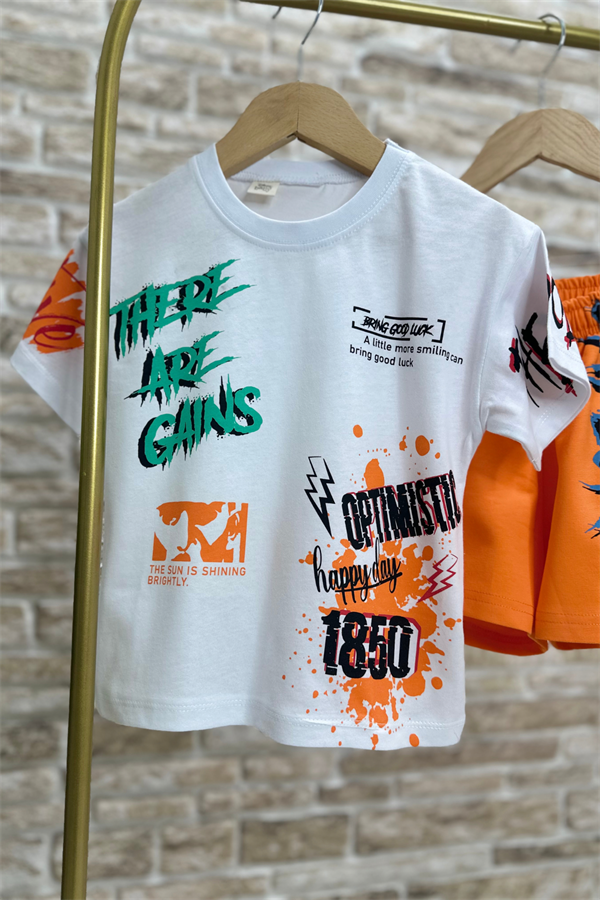 Explore Oranj Tshirt Şort Takım