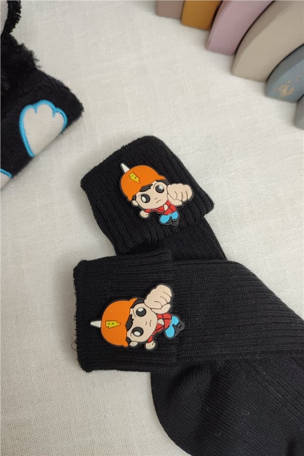 Figürlü Dizaltı Çorap