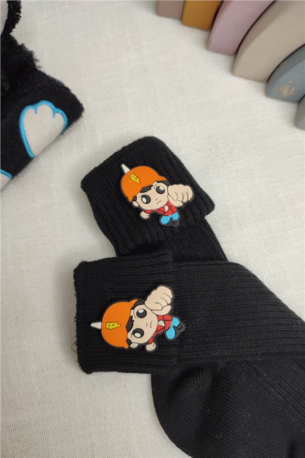 Figürlü Dizaltı Çorap
