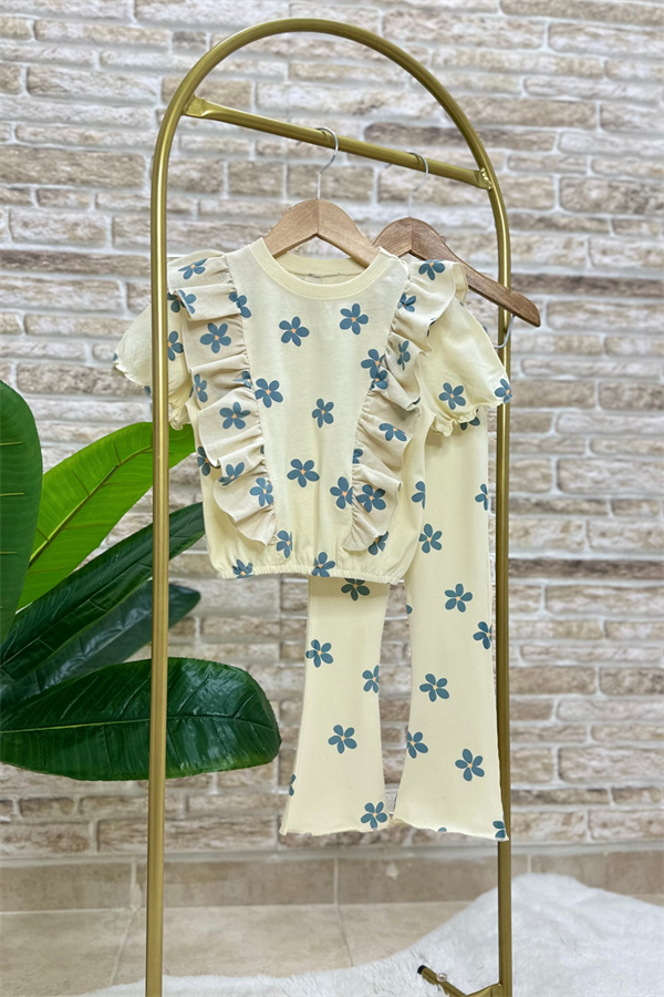 Fırfırlı Pileli İspanyol Tayt Takım