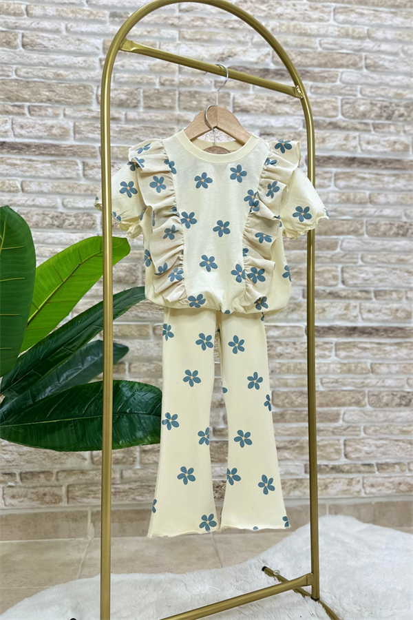 Fırfırlı Pileli İspanyol Tayt Takım