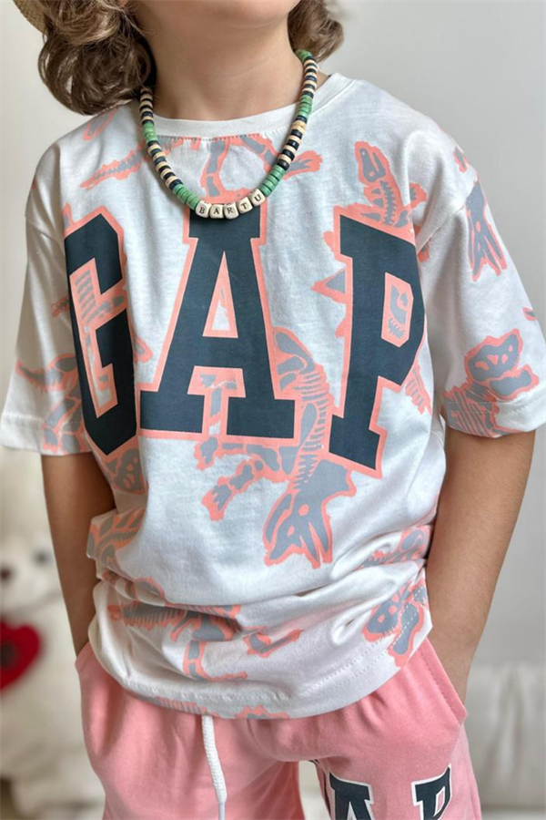 Gap Unisex Pembe Dinazorlu Şortlu Takım