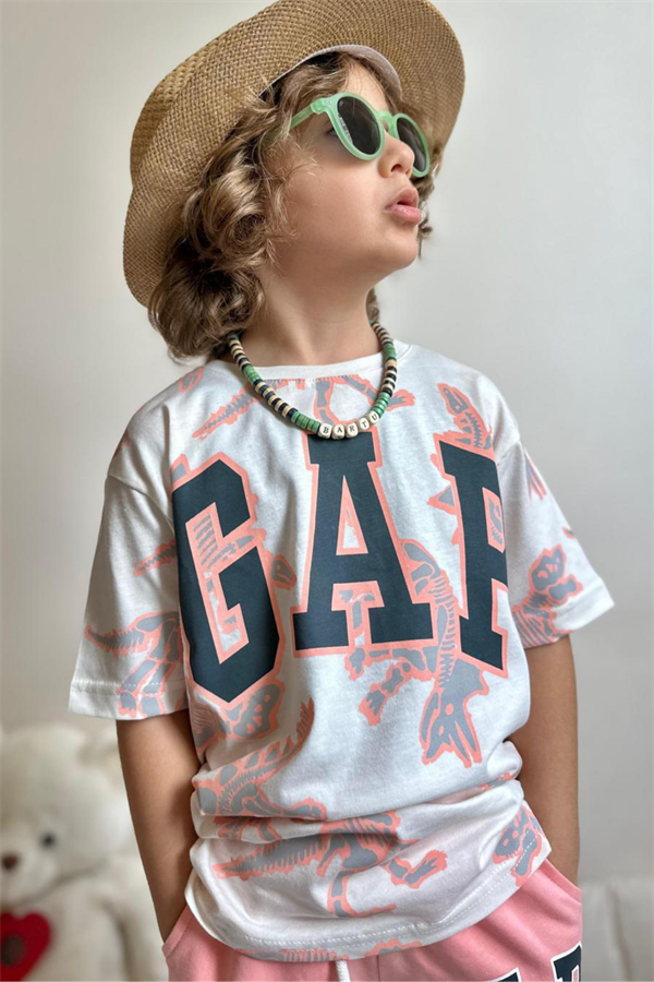 Gap Unisex Pembe Dinazorlu Şortlu Takım