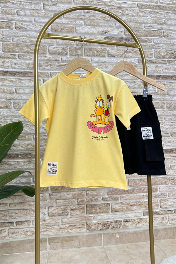 Garfield  Sarı SiyahŞortlu Takım