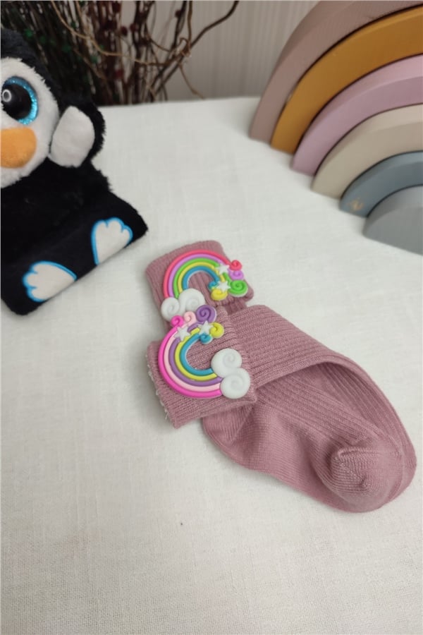 Gökkuşağı Figürlü Çorap