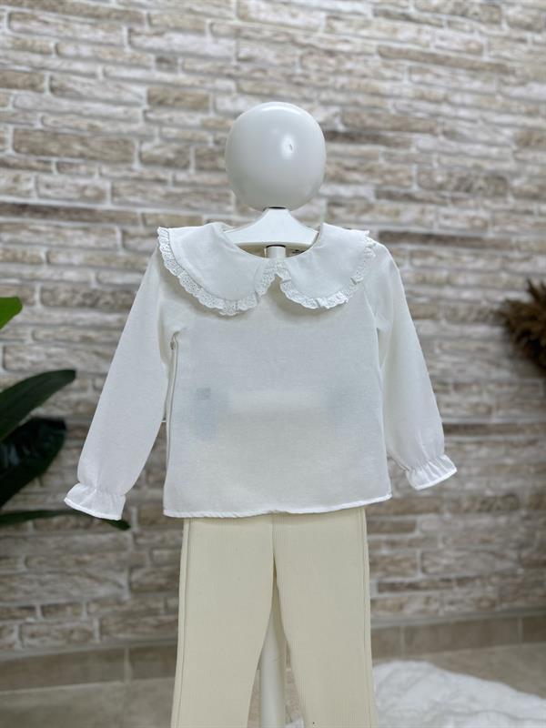 Gömlek Detaylı Bebe Yakalı Triko  Tayt Takım