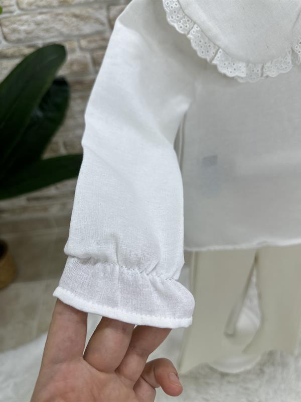 Gömlek Detaylı Bebe Yakalı Triko  Tayt Takım