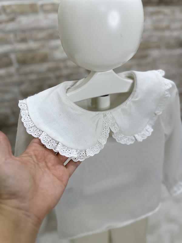 Gömlek Detaylı Bebe Yakalı Triko  Tayt Takım