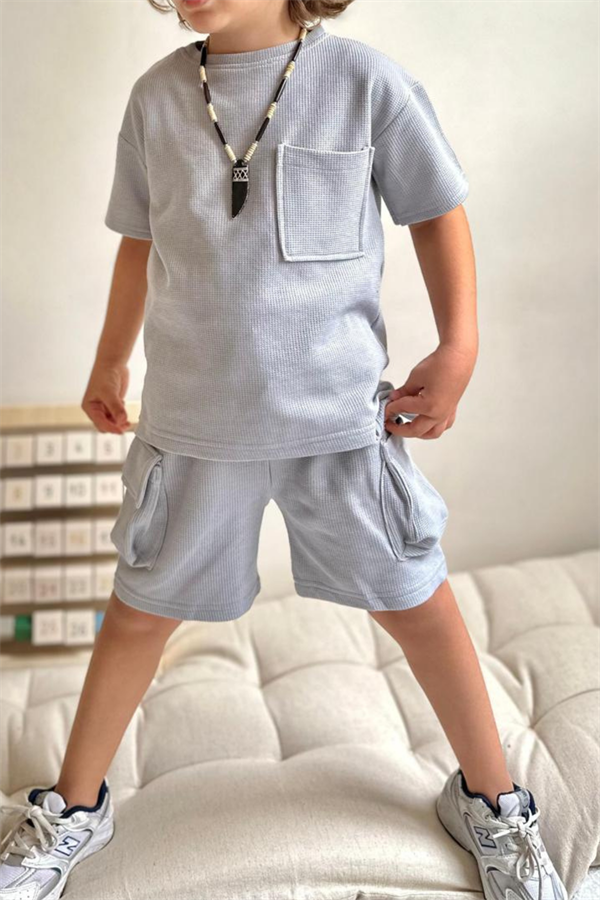 Gri Kargo Cepli Şortlu Takım