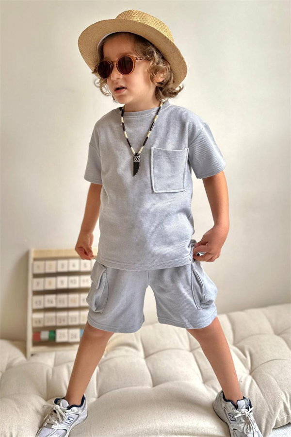 Gri Kargo Cepli Şortlu Takım