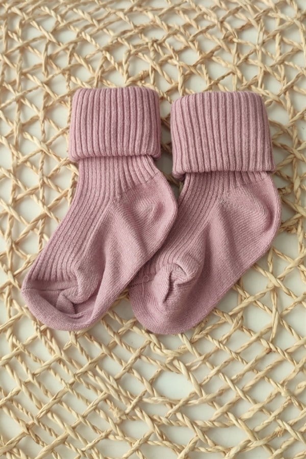 Gül Kurusu Renk Kısa Çorap