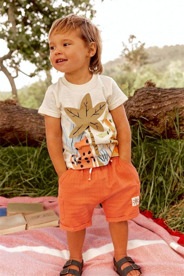 Hayvanlı Kiremit Şortlu Takım