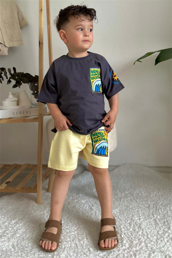 Hunter Antrasit Sarı Şortlu Takım