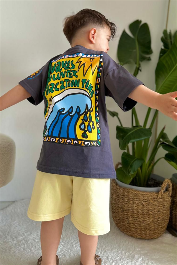 Hunter Antrasit Sarı Şortlu Takım