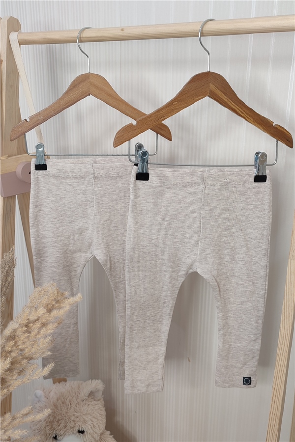 İthal Pamuklu Krem Tayt