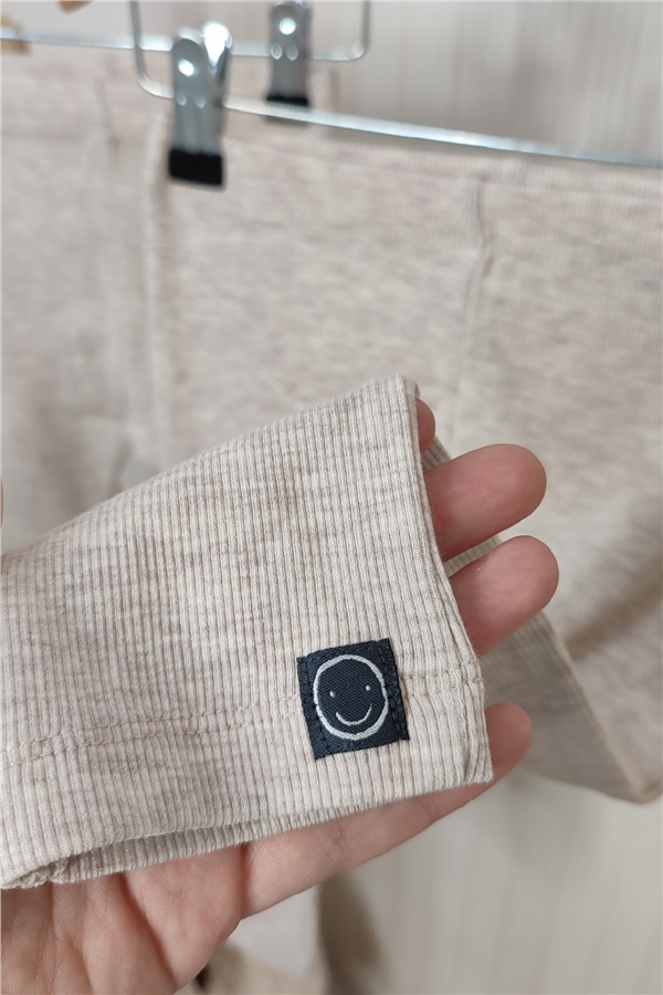 İthal Pamuklu Krem Tayt